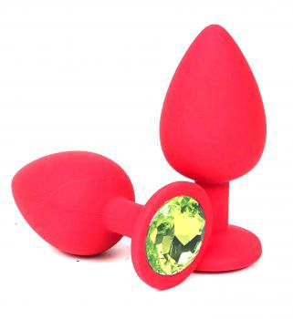 Пробка с салатовым кристаллом "Vandersex" красная, M 